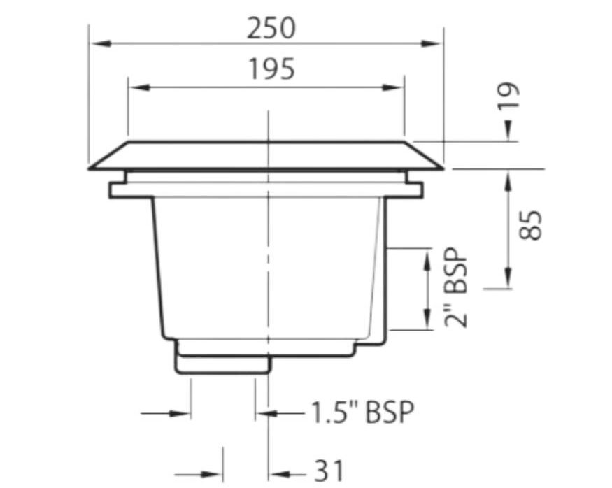 Certikin Main Drain HD33LD Liner Pools Dimensions | Blue Cube Direct
