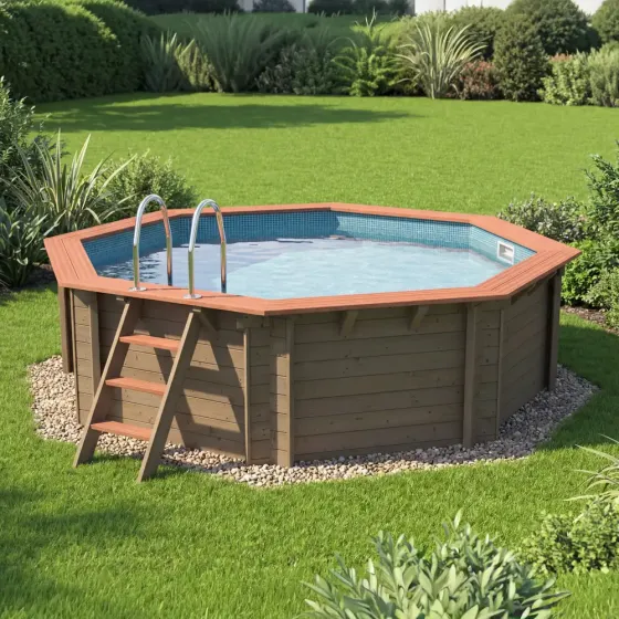Knightsbridge Octagonal Wooden Swimming Pool Kit (3.7m x 3.7m)