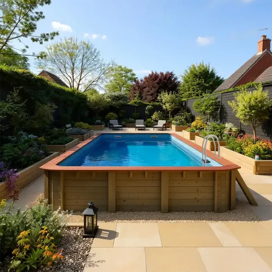 Plastica Chelsea Wooden Pool Package with Argonaut/Endurance Filtration and Swim Jet