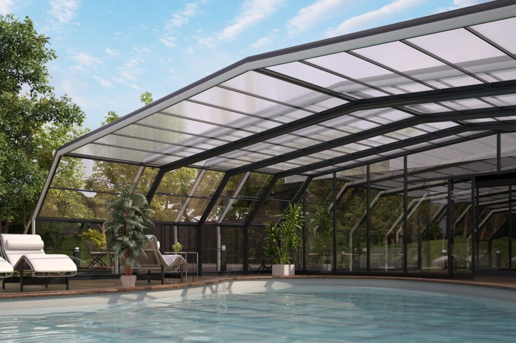 Orion Telescopic Swimming Pool Enclosure | Blue Cube Direct
