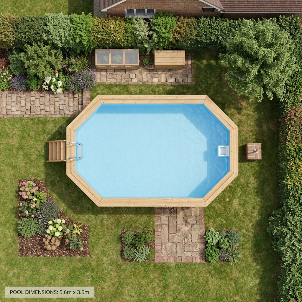 Garden Leisure Blue Lagoon Wooden Pool Kit 5.6m x 3.5m (Above Ground & DIY) - Image 2
