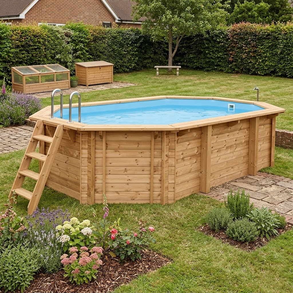 Garden Leisure Blue Lagoon Wooden Pool Kit 5.6m x 3.5m (Above Ground & DIY)